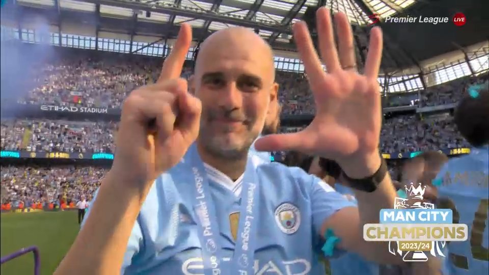 Pep had to make sure we don't forget ☝️🖐️