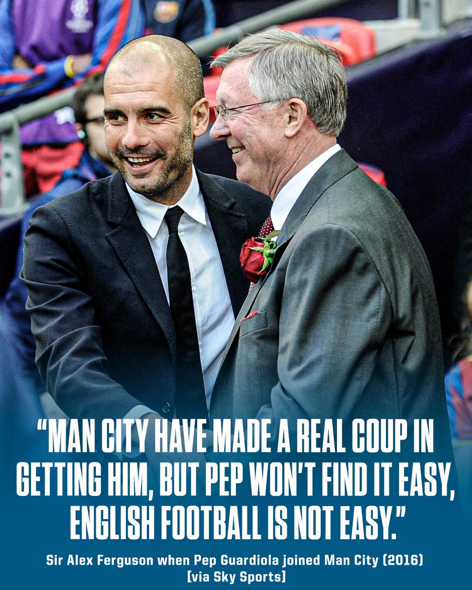 Sir Alex Ferguson said this in 2016 when Pep Guardiola joined Manchester City.

Fast forward eight years and Pep Guardiola has now beaten Manchester United's record to win the league four times in a row 😯