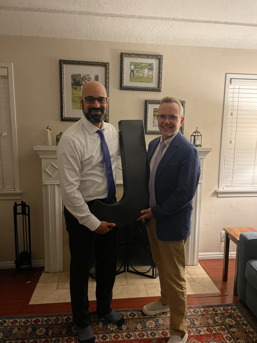 When someone understands the assignment… amazing. As a graduation gift for the EdD, my college bestie (Mark), saved the J’s that hung on our dorm at UC Davis when it was being torn down. He kept one. He gifted me the other last night. Super meaningful. #nailedit #lovemypeople