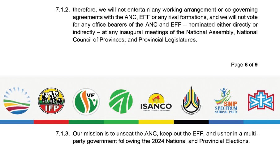 At another election debate today, the DA again refused to rule out a working relationship with the ANC after these elections, despite a signed multi-party charter agreement which specifically rules this out.