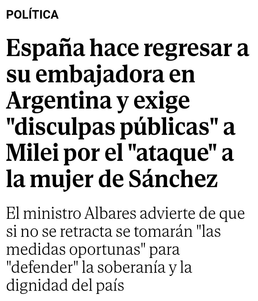 Santi_ABASCAL's tweet image. Pero... ¿Qué diablos tiene que ver la mujer del presidente con la soberanía y dignidad de España? ¿Qué tipo de broma es la de Albares llamando a los grupos parlamentarios?

Nosotros no hemos ni respondido a su ridícula llamada telefónica.

Los conflictos diplómaticos se abren…