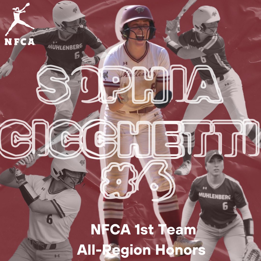 After being named 1st Team All-Centennial Conference, Centennial Conference Player of the Year and All-Centennial Conference All-Academic Team, Sophia Cicchetti has now received NFCA 1st Team All-Region Honors!! NFCA member head coaches nominate and then vote for the winners!