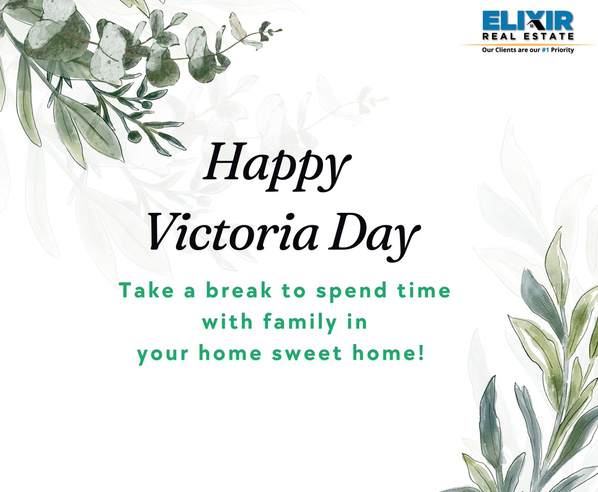 MuditElixir's tweet image. Cheers to a long weekend filled with sunshine and celebration! Happy Victoria Day🇨🇦  #VictoriaDay #ElixirRealEstate #HolidayWeekend #VictoriaDay2024 #LongWeekend