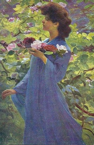 🎨Franz Dvorak (1862-1927) 'The rose maiden'