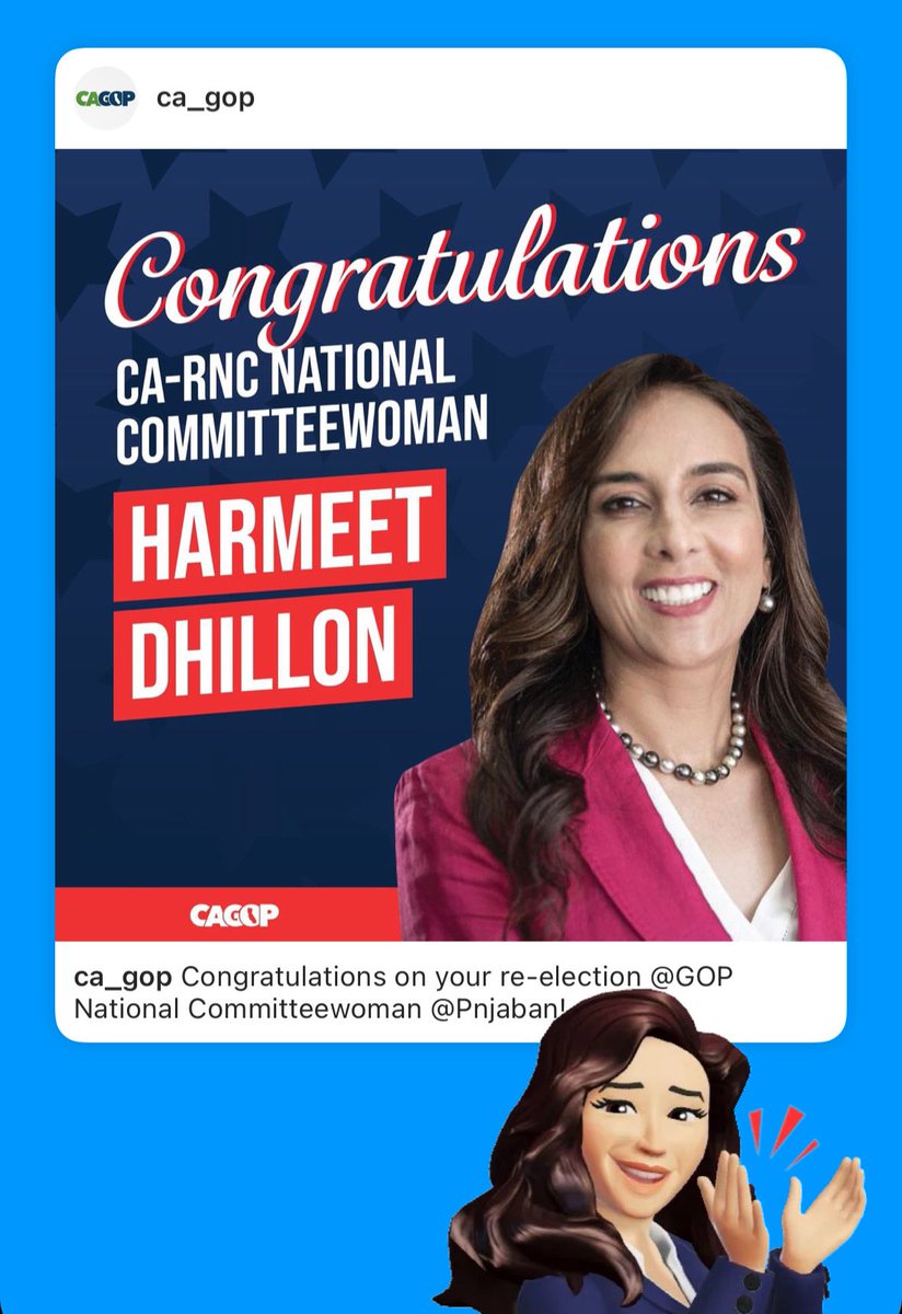 Unanimously re-elected as National Committeewoman by the @CAGOP. I thank our delegates, our campaign staff with ⁦@MattShupePR⁩ et al., and especially my husband Sarv who generously gives up so much of our time together for the advancement of liberty in our country.