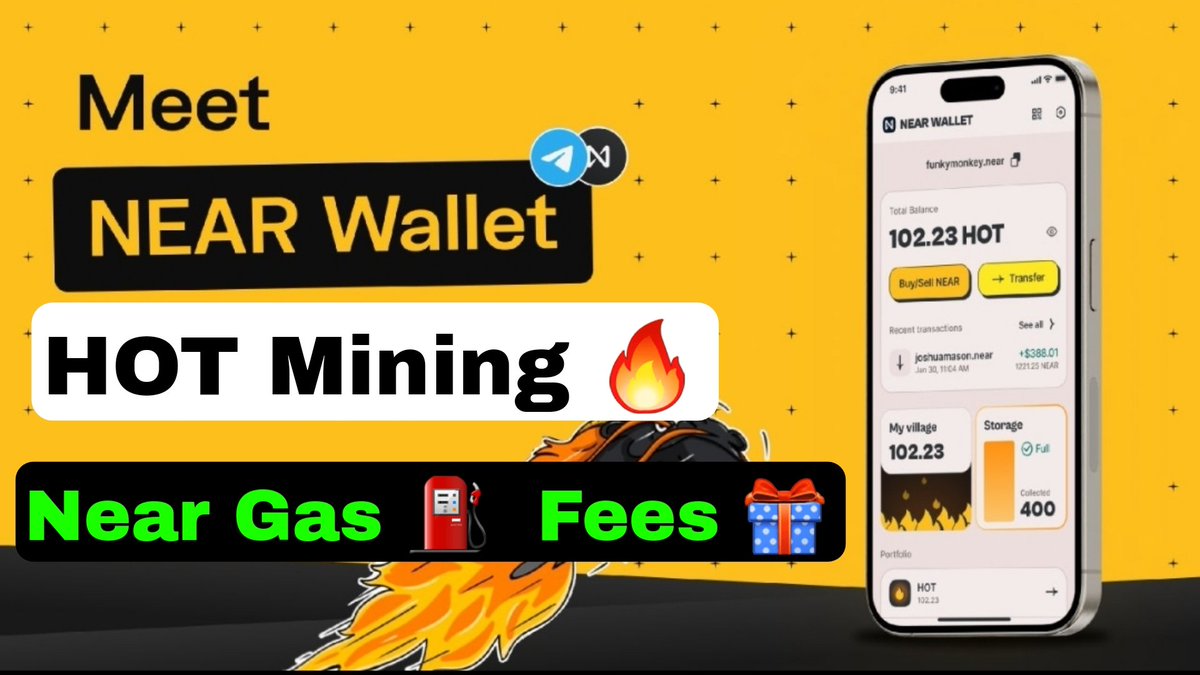 Biggest Opportunity 

Hot Mining 🔥 

Start Mining  - t.me/herewalletbot/…
Token Claim K liye Near Gas ⛽️  Chahiye 

I Gave u ⛽️ 0.03 Near 

Eligibility 

1 Follow Twitter  <a href="/CryptoSchool13/">Online Crypto School 🏫</a>
2 Repost Last 5 Post 
3 Likes This Post
4 Drop Your Near (.tg ) Wallet 
🪂👍