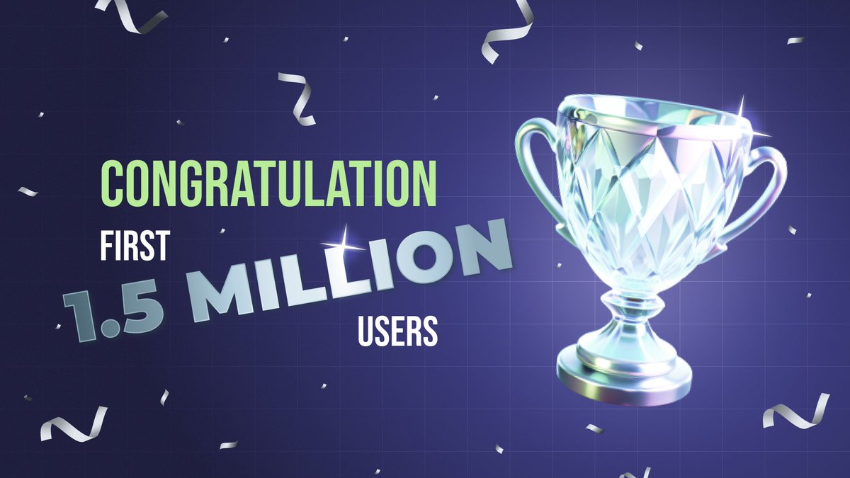 🎉 Vertus Community, we have incredible news! 🎉 🚀 In just about two weeks, we've achieved another phenomenal milestone! 🚀 🌟 We're ecstatic to announce that we've now surged past 1,500,000 users! This astounding growth—over 500,000 new members in such a short time—is a