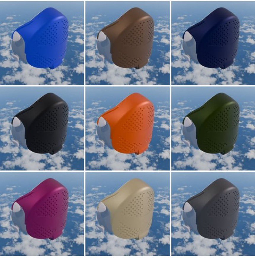 I saw a few of you were interested in the prototype protective cover for the @flo_mask designed by @leanhealth. While the product isn’t out yet, I wanted to share an update regarding the color options when it becomes available. I’m told there’ll also be a light grey. 1/2