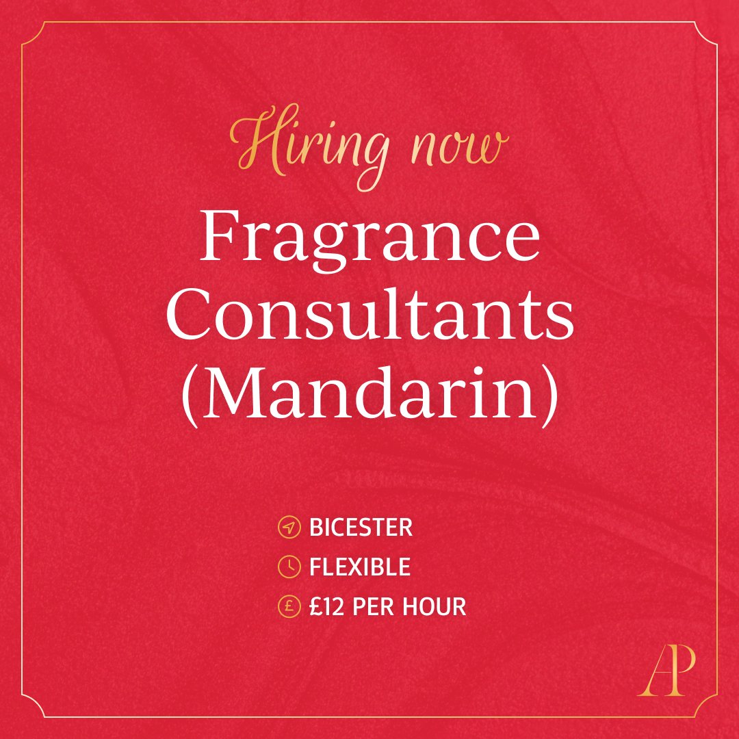 Unleash your passion for luxury perfumes with our latest position! 🌸
Mandarin speakers, your expertise in high-end fragrances is needed for a stunning French perfume house located in Bicester Village! ⭐
Don't miss out, apply now! bit.ly/4dF6iPJ
#JobSearch #LuxuryBrands