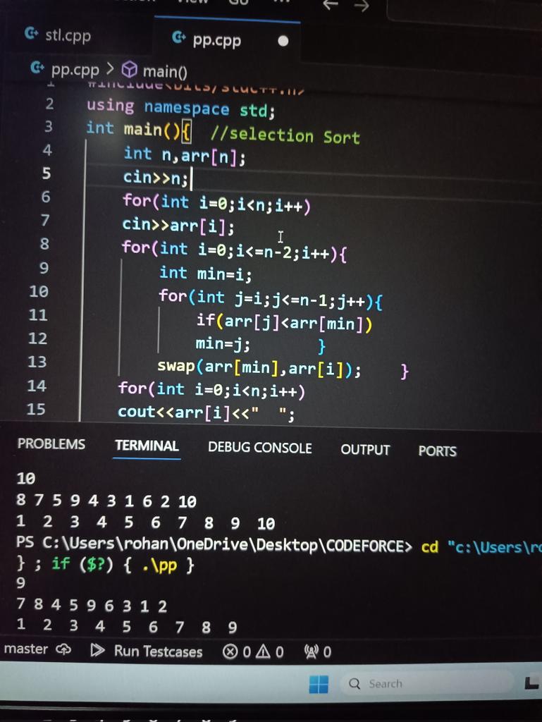 Round 2 of #100DaysOfCode
✅ Day - 117

Today I more about Sorting ( Selection and Bubble shorting) and run some programs. 

#100DayChallenge #100daysofcodechallenge #100dayschallenge #programming #programmer #CodingChallenge #codeforcode  #CodeNewbie #programming #dsa