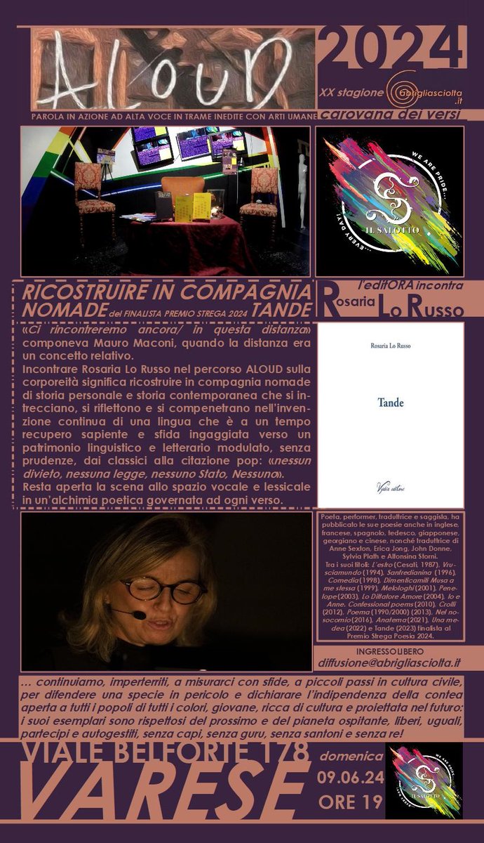 09.06.24
ALOUD abrigliasciolta @Il Salotto
RICOSTRUIRE IN COMPAGNIA NOMADE de
TANDE

l'editORA incontra
Rosaria Lo Russo

abrigliasciolta.it
