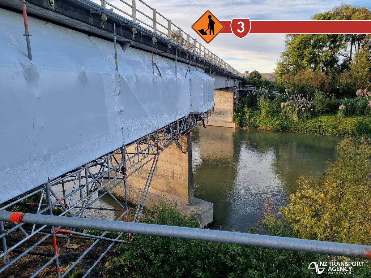 SH3 WHANGAEHU, MANAWATŪ-WHANGANUI – BRIDGE WORKS
Plan ahead for ongoing STOP/GOs at the Whangaehu River Bridge until Tue 25 Jun, 7:30am-5:30pm each day, Monday to Friday. Please adhere to temporary speed limits and expect DELAYS of up to 10 minutes