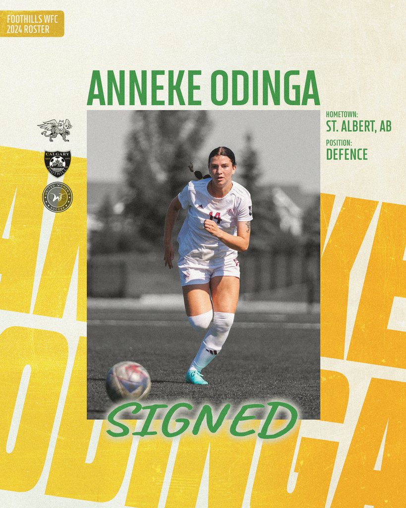 FoothillsSoccer's tweet image. A warm welcome to Anneke Odinga, joining us from St. Albert! 🌟 This defender, currently at MacEwan University, has played for St. Albert in League1. A dynamic, attack minded defender who will also solidify our backline! 💪 #WelcomeAnneke #FoothillsFamily #DefensiveStrength