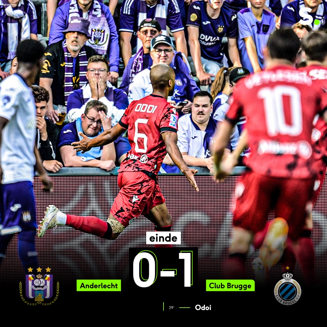 Club Brugge wint met het kleinste verschil in Anderlecht en heeft zondag aan een punt genoeg om zich tot landskampioen te kronen! #jpl sporza.be/nl/matches/voe…