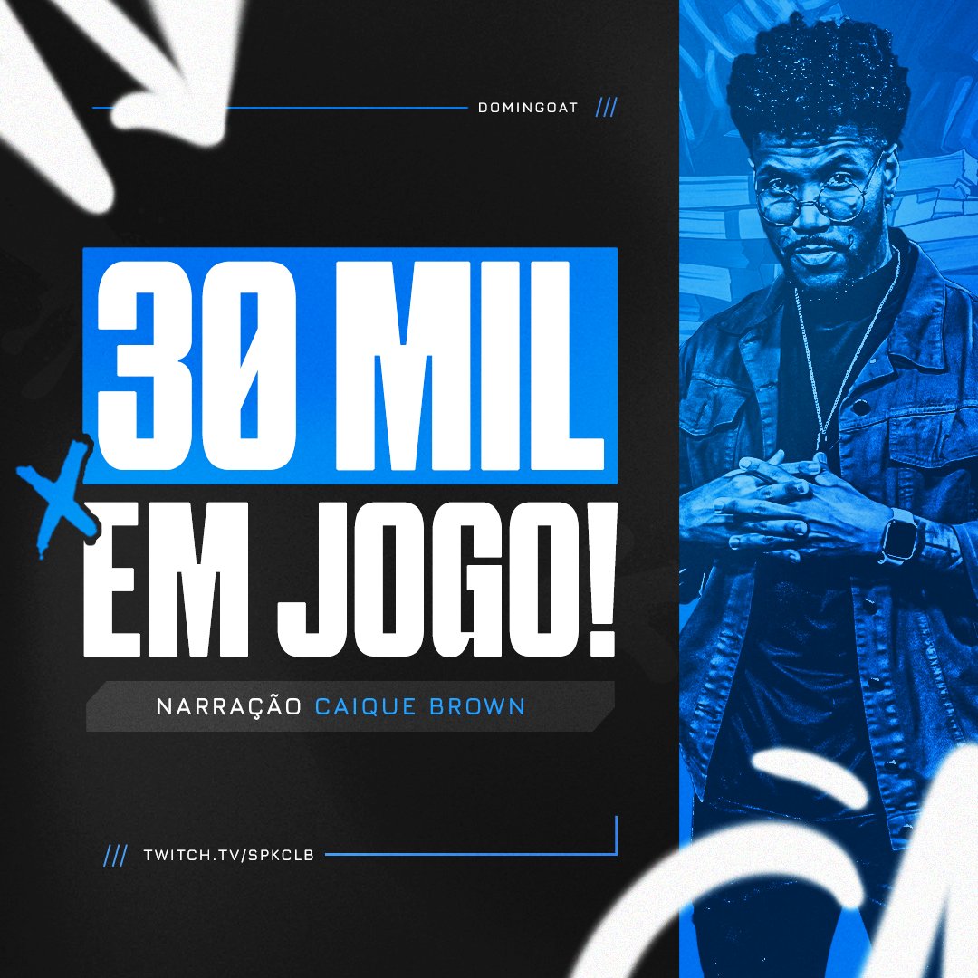 GOAT (@g0atgg) on Twitter photo Hoje, às 20h, temos um encontro marcado na Twitch do spkclb (twitch.tv/spkclb)! Com R$ 30 mil em jogo, a narração fica por conta do nosso GOAT, <a href="/narracaique/">CAIQUE BROWN 🎙</a>! Não perca! 🐐💙 Hoje, às 20h, temos um encontro marcado na Twitch do spkclb (twitch.tv/spkclb)! Com R$ 30 mil em jogo, a narração fica por conta do nosso GOAT, <a href="/narracaique/">CAIQUE BROWN 🎙</a>! Não perca! 🐐💙