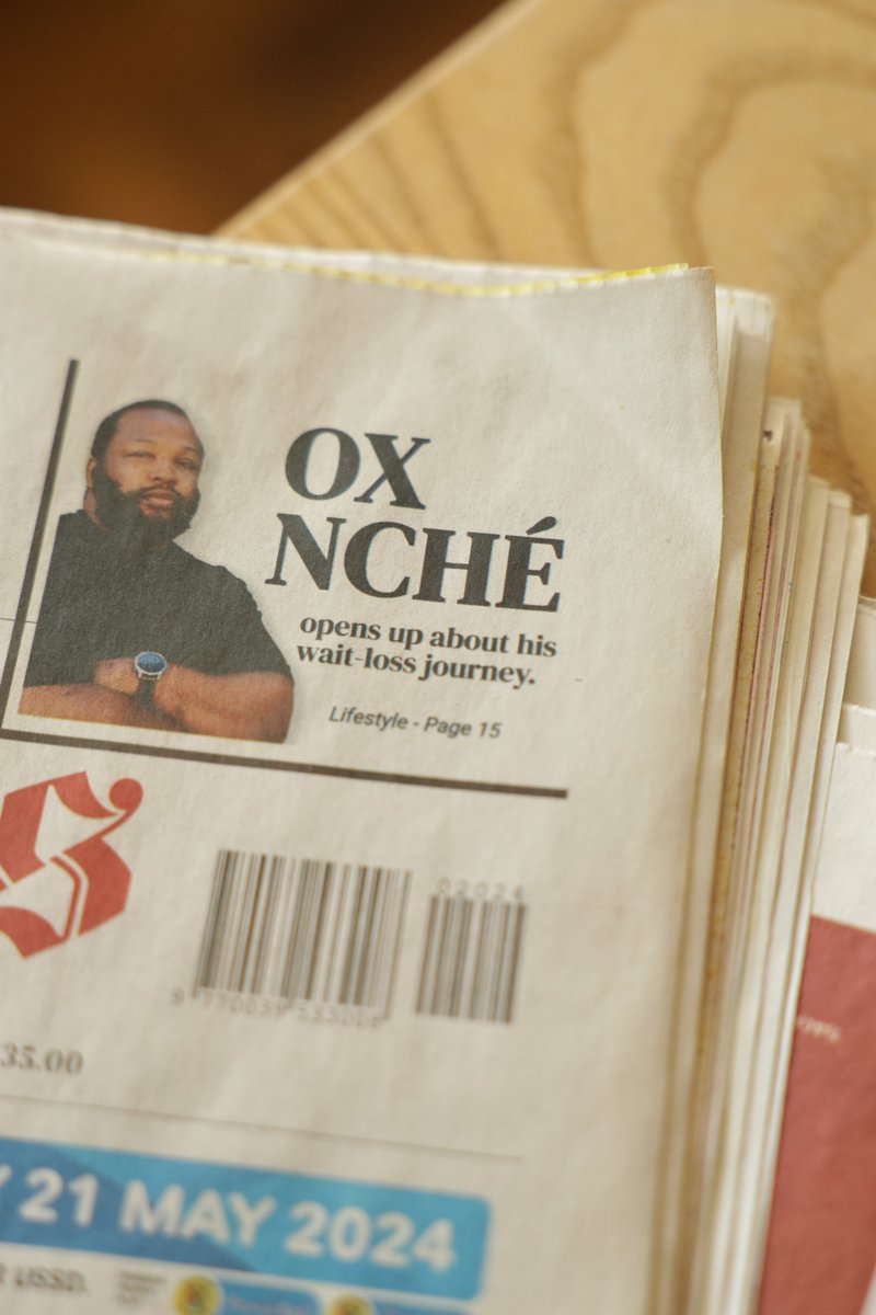 NakedCover_SA's tweet photo. In today's @SundayTimesZA, @oxnche gets personal.

#LoseWait