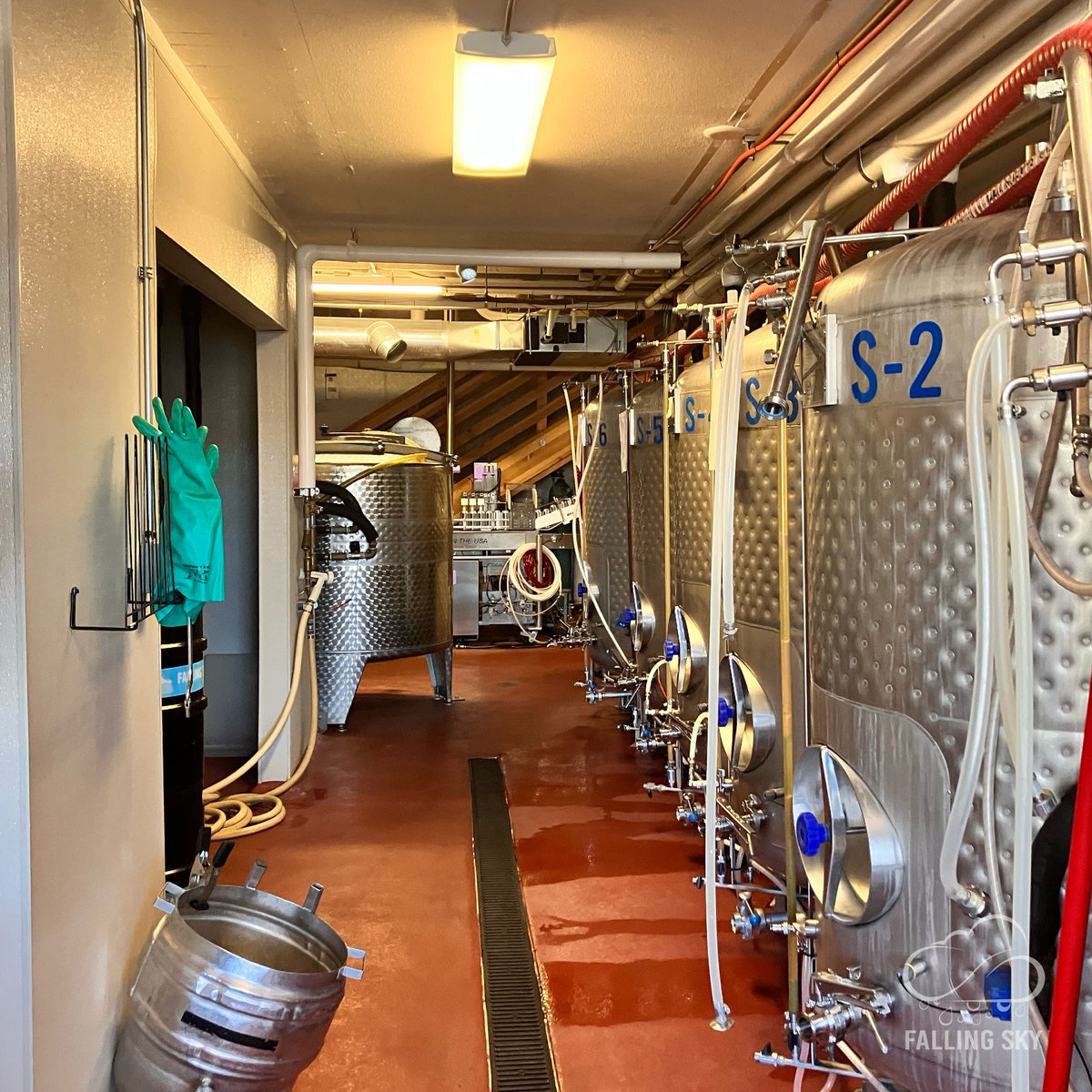 Now, this is where the magic happens. That sweet, delicious nectar sits in these tanks, just waiting to be drank (drunk? drinked?) by you!

_
#LetitPOUR #FallingSky #CraftBeer #EugeneOregon #Brewing