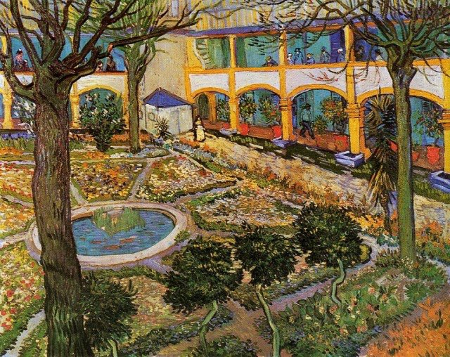 🎨Vincent van Gogh 
“El patio del hospital de Arles”(1889)