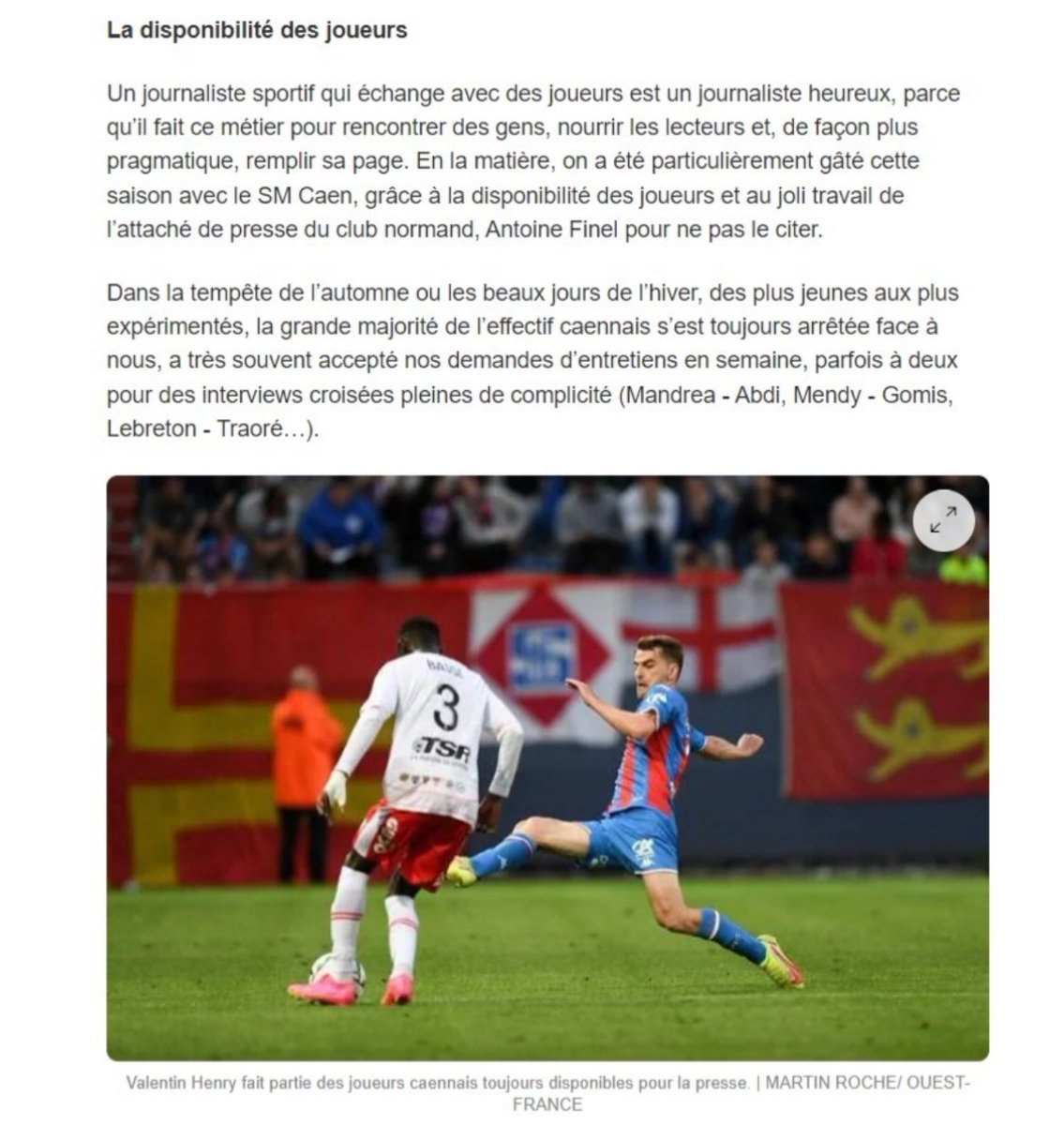 Fin d’une 10e saison encore très riche avec le <a href="/SMCaen/">Stade Malherbe Caen</a> 🔴🔵 

Merci aux journalistes de <a href="/OuestFrance14/">Ouest-France 14</a> pour le clin d’œil dans le papier du jour <a href="/GBriard/">Gaëtan Briard</a> <a href="/ValentinPno/">Valentin Pineau</a> <a href="/victor_renouf/">Victor Renouf</a> <a href="/MorganeHuguen/">Morgane Huguen</a> <a href="/ClemHbert/">Clément Hébert</a> 🤜🤛