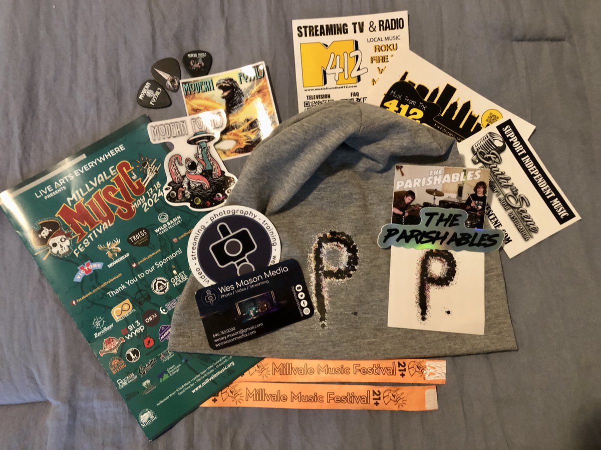 Did you get some goods from @millvale_music Festival? Check out this stuff from Modern Fossils, The Parishables, @musicfromthe412 , and more! Next time you see your fav indie band, get some gear. Rock on!