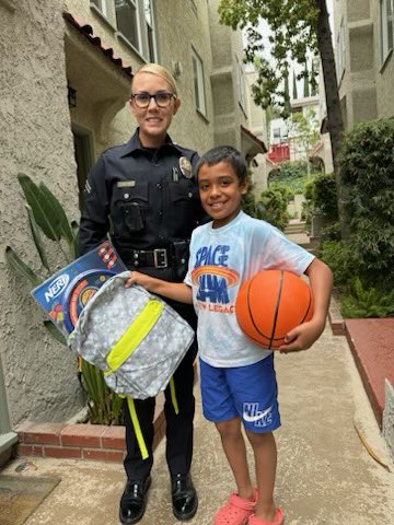 Hollywood SLOs surprised Landon and his family today with some summer break care packages. #readyforsummer #communityfirst #summer2024