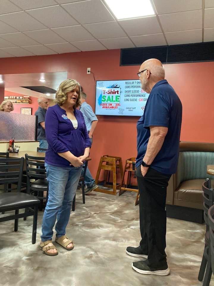 Busy Saturday in CD7! Our congressional candidate AJ Peters and state house candidate Anthony Studemann met with voters in Marshall and Madison! #Gotv2024 #MNDFL