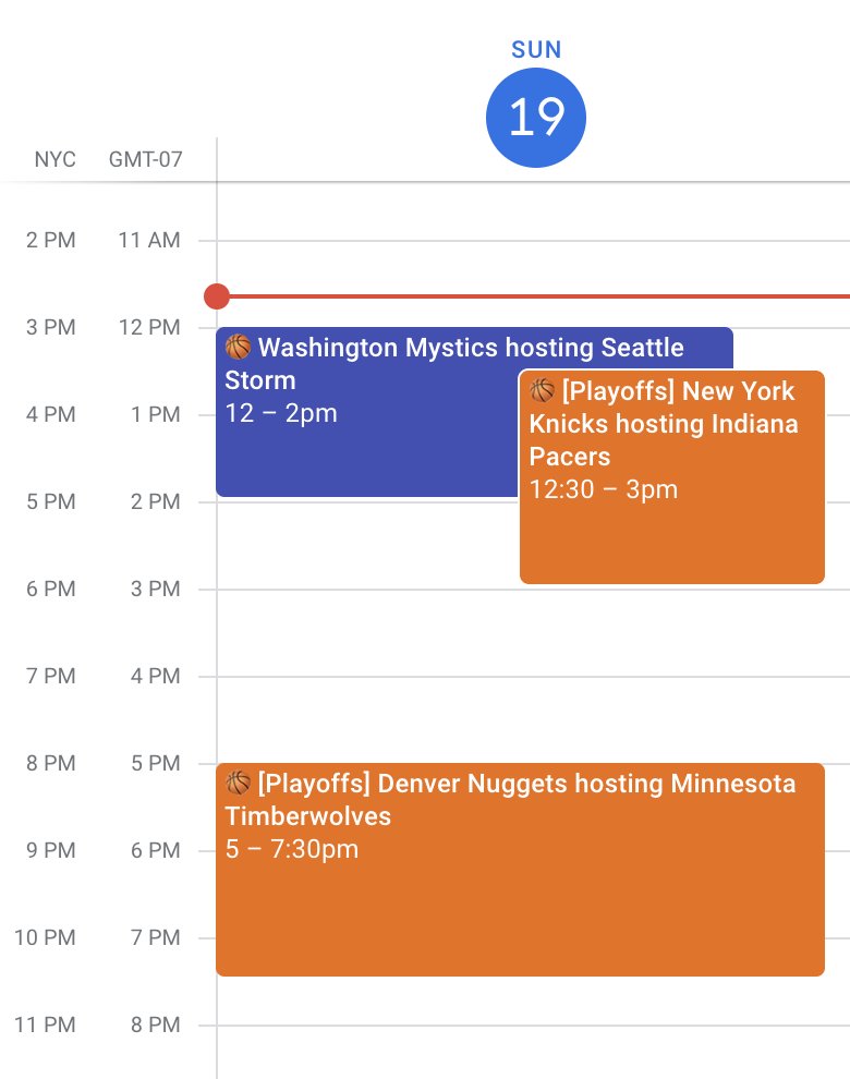 What a day for @wnba @nba basketball. Are these games on your calendar? We've created public calendars for all teams, making it 1 click easy to add your fav team schedules to your @googlecalendar 

Best Feature: The games are always in your time zone - even when you travel!