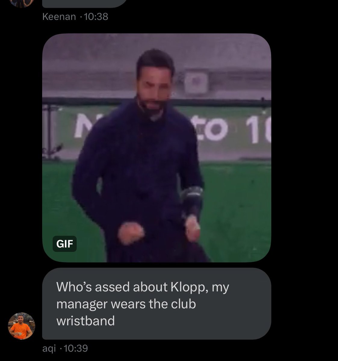 ChrisBarry8_'s tweet photo. @aqi2 Brother can’t decide whether he’s gonna miss klopp or not https://t.co/dvjzRB8LBr