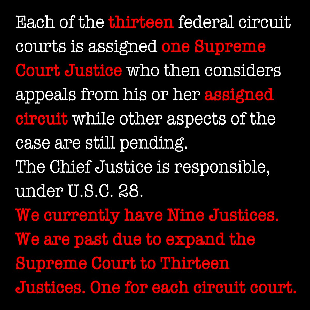 Why expand SCOTUS to Thirteen?
This is why. Aside from the current reason(s).
#SCOTUSisCompromised #SCOTUSisBroken #SCOTUSisCorrupt #SCOTUS13