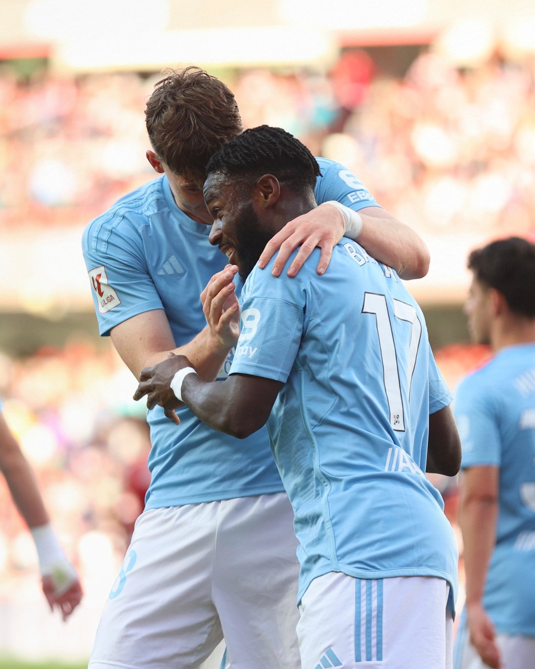 Larsen y Bamba, autores de los goles celestes. Fuente: RC Celta