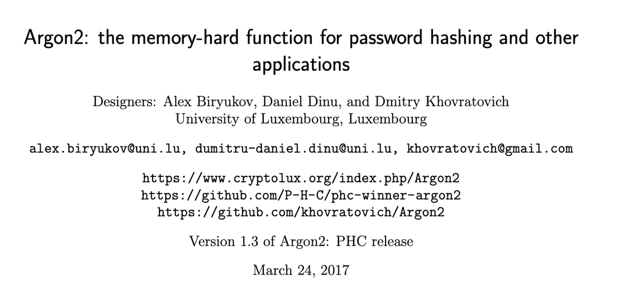 Argon2: the memory-hard function for password hashing: asecuritysite.com/nacl/nacl05