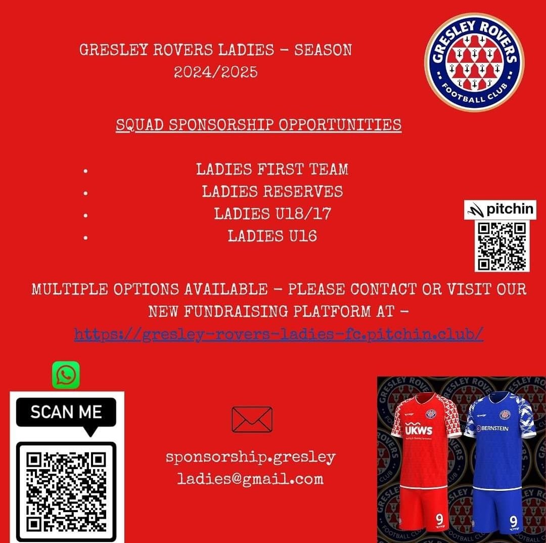 Sponsorship opportunities are now available for next year, including player's and coaches. 4 teams instead of 2🙈 next year, can you help? The Roverlution continues 🔴⚪️🔴⚪️