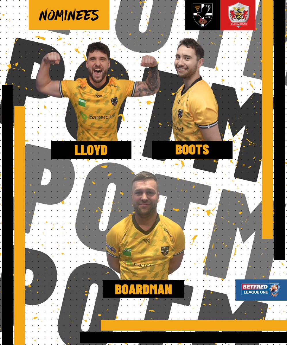 𝗣𝗟𝗔𝗬𝗘𝗥 𝗢𝗙 𝗧𝗛𝗘 𝗠𝗔𝗧𝗖𝗛 🍾

👏 A brave effort against the promotion chasing <a href="/Roughyeds/">Oldham RLFC</a> this afternoon. 

🧐 But who caught your eye and was our Player of the Match?

🗳 Vote details in the tweet below.

🖤💛 #Kernowkynsa #RugbyLeague