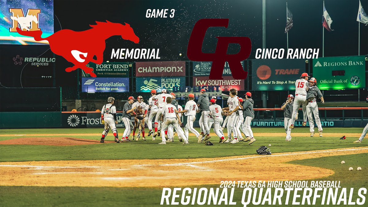 324Sports (@324sports_) on Twitter photo 2024 6A Regional Quarterfinals | Game 3
Memorial <a href="/MustangHardball/">Memorial Baseball</a> -vs- Cinco Ranch <a href="/CRHS_Baseball/">CincoRanchBaseball</a>
Full Game Highlights Here:
youtu.be/FOIxerOsf-Q
<a href="/DustinLMcComas/">Dustin McComas</a> <a href="/drewhbishop/">Drew Bishop</a> <a href="/DustinLMcComas/">Dustin McComas</a>
<a href="/FiveToolTexas/">✭Five Tool Texas✭</a> <a href="/prepbaseball/">Prep Baseball</a> <a href="/HPBA_official/">Hunter Pence Baseball Academy</a>
<a href="/PerfectGameUSA/">Perfect Game USA</a> <a href="/MarucciEliteTX/">Marucci Elite Texas</a> <a href="/HPBAac/">Aaron Cunningham</a> 2024 6A Regional Quarterfinals | Game 3
Memorial <a href="/MustangHardball/">Memorial Baseball</a> -vs- Cinco Ranch <a href="/CRHS_Baseball/">CincoRanchBaseball</a>
Full Game Highlights Here:
youtu.be/FOIxerOsf-Q
<a href="/DustinLMcComas/">Dustin McComas</a> <a href="/drewhbishop/">Drew Bishop</a> <a href="/DustinLMcComas/">Dustin McComas</a>
<a href="/FiveToolTexas/">✭Five Tool Texas✭</a> <a href="/prepbaseball/">Prep Baseball</a> <a href="/HPBA_official/">Hunter Pence Baseball Academy</a>
<a href="/PerfectGameUSA/">Perfect Game USA</a> <a href="/MarucciEliteTX/">Marucci Elite Texas</a> <a href="/HPBAac/">Aaron Cunningham</a>