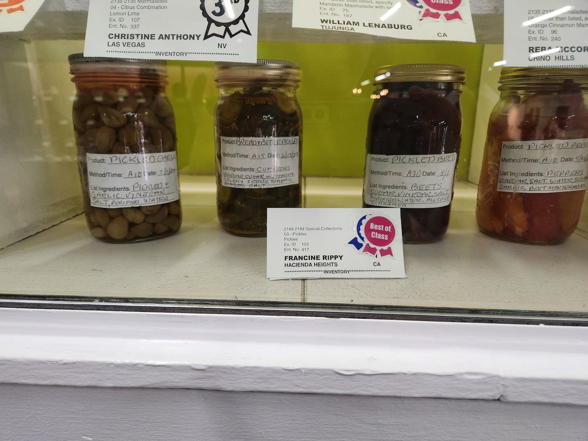 A few years ago, before kid 3, I got really into canning.

So much so I entered my canned goods in the #LACountyFair. My dilly beans beat out those of the queen of preserved foods, Francine Rippy.
It's been a while, but I am getting back in the game. 
Here I come, Francine!