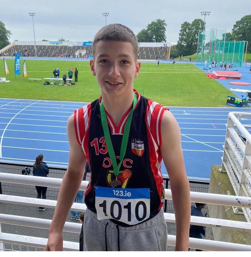 Well done to our own Tadgh Shannon Smith who came 3rd in the high jump in the school athletics Leinster final on Saturday