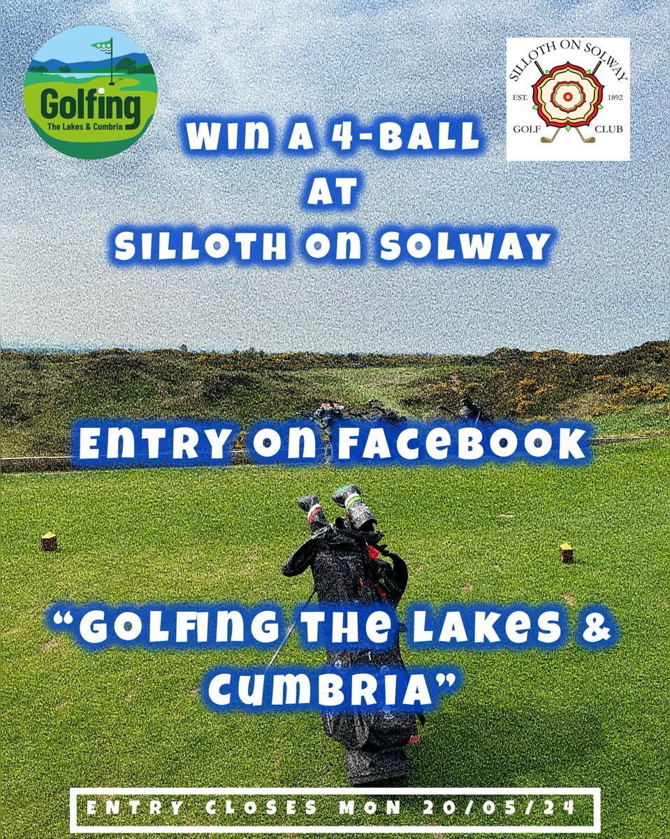 Entry closes tomorrow - a great chance to win a 4-ball at Silloth on Solway ⛳️ fantastic prize!! #golfthelakesuk #gtluk #golfing #golf #lakedistrict #cumbria #giveaway