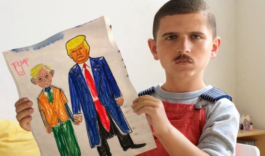 My son’s patriotic drawing shows his love for both me and President Trump, like we are both strong fathers to him in a way.
