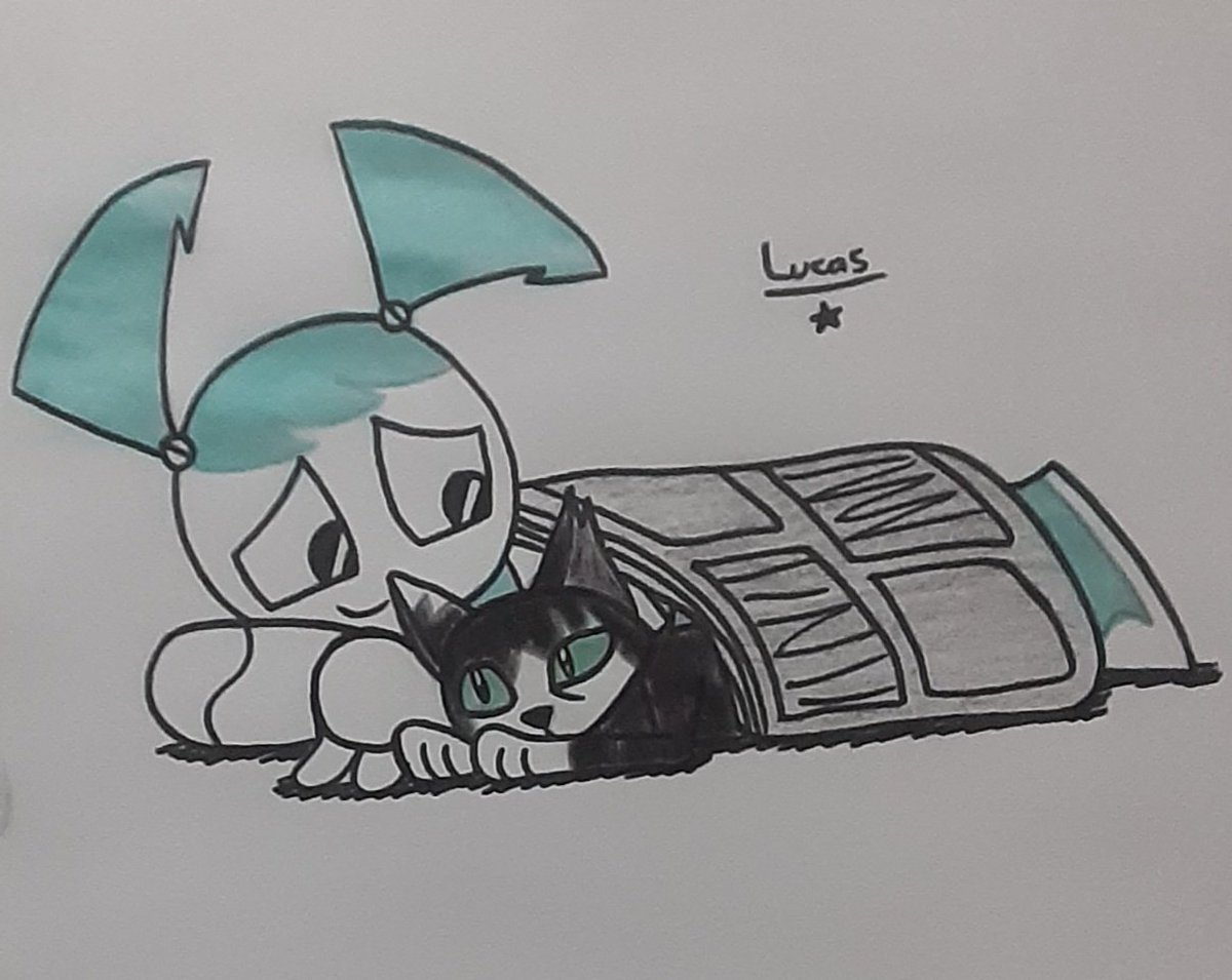 danny_dalmatian's tweet image. XJ-9 and the cat 💙🐱 #mlaatr #mlaatrrebooted #mlaatrfanart