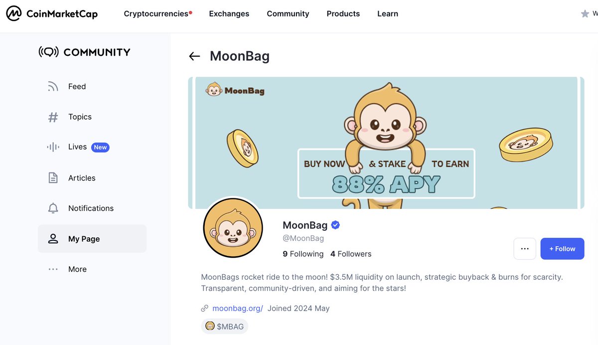 Moonbag_org's tweet image. 🚀 Exciting News! 🚀

We've just been verified by CoinMarketCap 🌟 Our verified badge is a testament to our credibility, Passion and trustworthiness. Join us now and be part of the verified and trusted MoonBag community. Don't miss out on the journey to the moon! 🌕💫 #Verified…