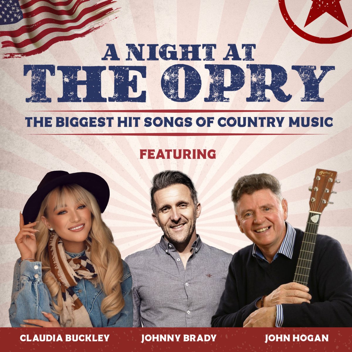 A Night At The Opry with Johnny Brady, Claudia Buckley & John Hogan. Enjoy a fantastic evening with 3 of Ireland’s biggest & best Country stars, as they present some of the most well know hit songs of Country Music. Thurs 5 Sept >>i.mtr.cool/mrzikpwnuh