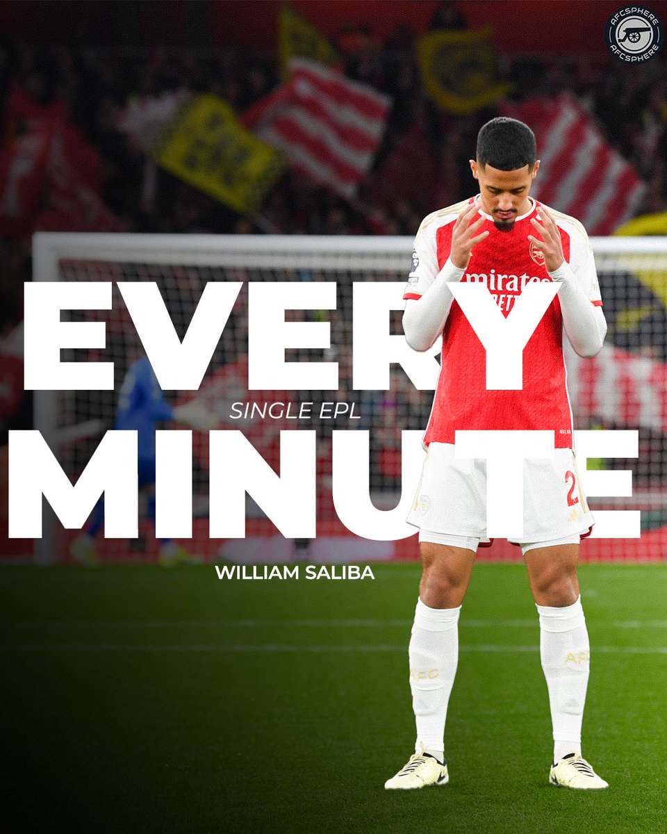 William Saliba played EVERY SINGLE Premier League minute this season. Wow. 😍🙌
