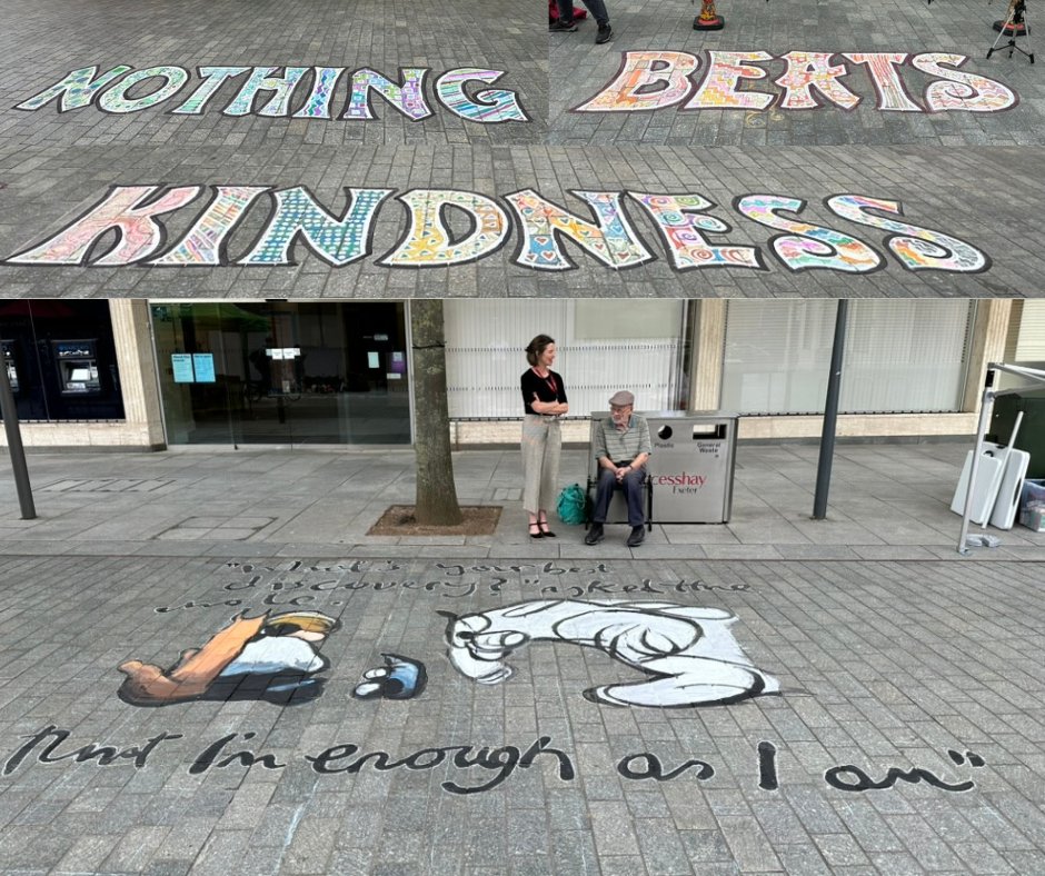 Exeter Kindness (@exeterkindness) on Twitter photo Nothing Beats Kindness! Thanks to <a href="/Princesshay/">Princesshay</a> Exeter, Paul Colsell had the opportunity to join other artists for #LetsChalkAboutMentalHealth and reproduce another stunning Charlie Mackesy illustration. Remember, you are enough! #MentalHealthAwarenessWeek2024 Nothing Beats Kindness! Thanks to <a href="/Princesshay/">Princesshay</a> Exeter, Paul Colsell had the opportunity to join other artists for #LetsChalkAboutMentalHealth and reproduce another stunning Charlie Mackesy illustration. Remember, you are enough! #MentalHealthAwarenessWeek2024