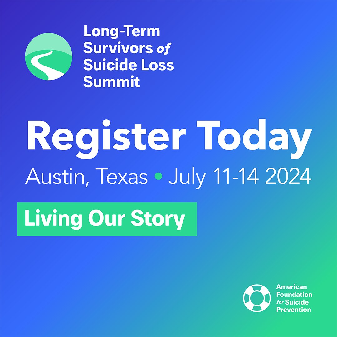 If you have lost a loved one to suicide, we are so sorry for your loss. 💙 For those who have lost a loved one five or more years ago, you’re welcome to attend the Long-Term Survivors of Suicide Loss Summit this summer. Find out more at afsp.org/SurvivorSummit