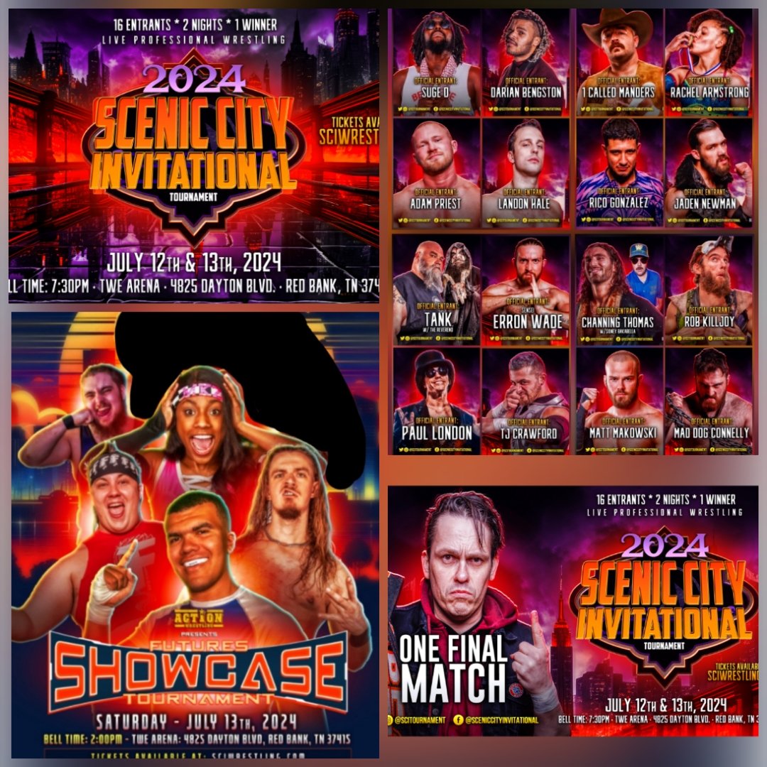 What will the 1st round SCI matches be? Who are the other 4 @WrestleACTION1 Futures Showcase Tournament entrants? What are the 1st round Futures matches? Who's @danielmakabe 's final opponent? Do you have your tix for 7/12 & 7/13 at @TWE_Chattanooga? Sciwrestling.com