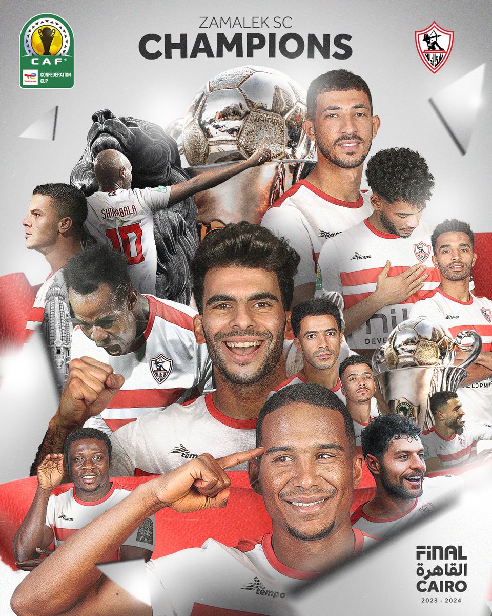🏆 𝗖𝗛𝗔𝗠𝗣𝗜𝗢𝗡𝗦 🏆 Zamalek have won their second CAF Confederations Cup title after beating RS Berkane 1-0 in the second leg, claiming the trophy on away goals after the tie ended 2-2. #TotalEnergiesCAFCC | #ZSCRSB