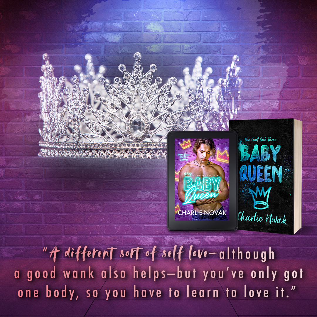 4 Days Until Baby Queen 👑 

Pre-order: mybook.to/babyqueen 

Meet Anthony &amp; Colin in this contemporary MM romance featuring: 
- A superstar drag queen whose life isn't a fairy tale 
- A shy PhD student desperate to start drag 
- Mentor/Mentee 
- Slow burn but spicy