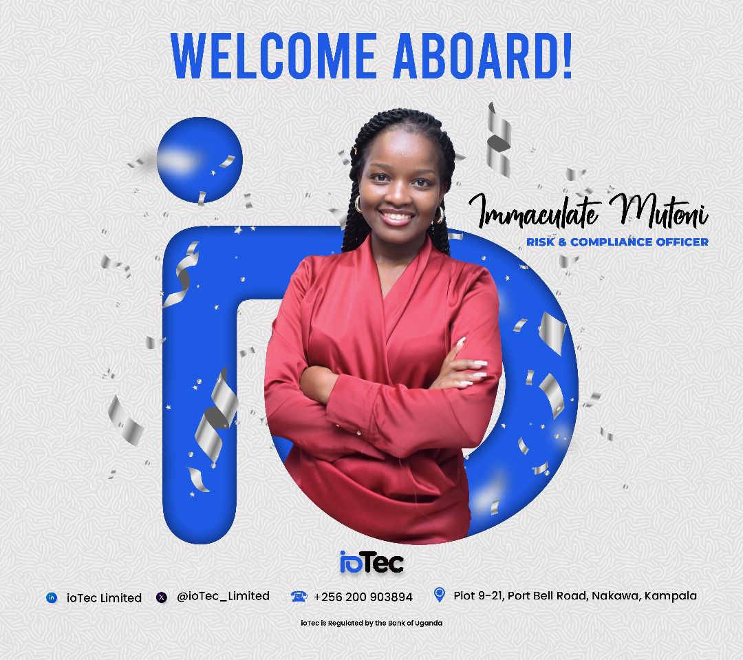 Join us in welcoming Immaculate Mutoni (@Umimie1) to the @ioTec_Limited team as our new Risk and Compliance Officer. She will ensure our policies and practices meet all regulations. Welcome, Mutoni!