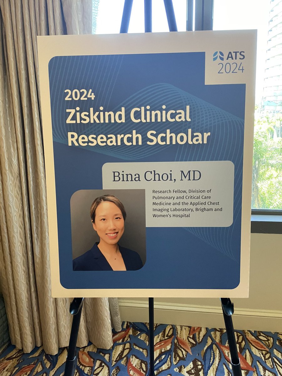 #ATS2024 is getting better and better. Today <a href="/binachoimd/">Bina Choi, MD</a> is going to be awarded on the Ziskind clinical research. Congrats Bina 🎉