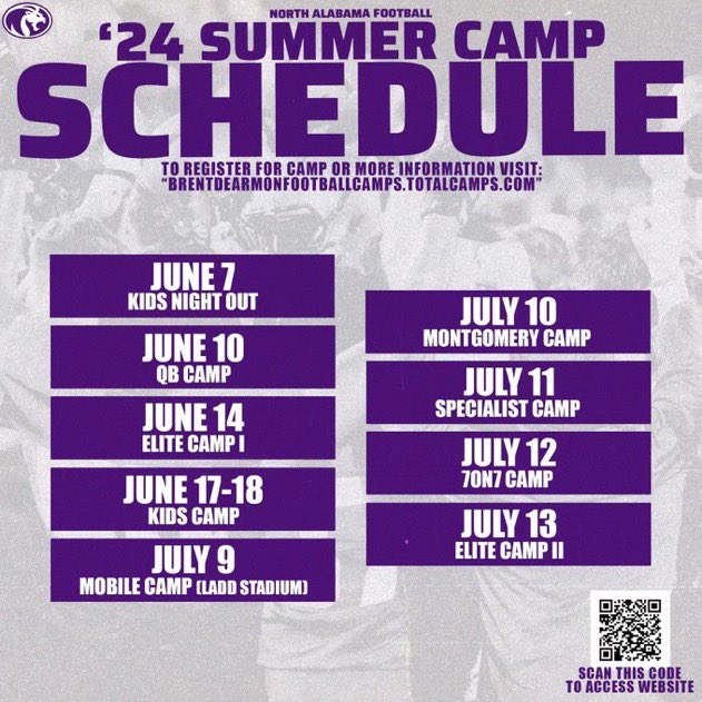 Camp season around the corner, who pulling on us? We will be on tour from the top of Alabama to bottom and back up.. Plenty of opportunities to be great  #PurpleSwarm